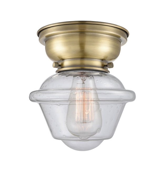 Innovations 623-1F-AB-G534 One Light Flush Mount, Antique Brass