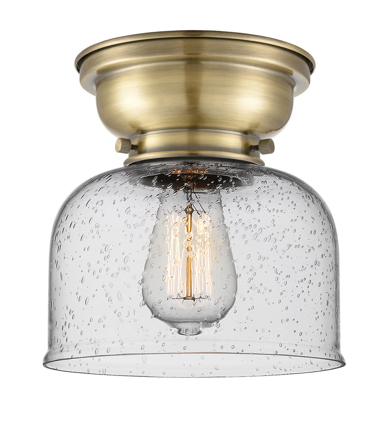 Innovations 623-1F-AB-G74 One Light Flush Mount, Antique Brass