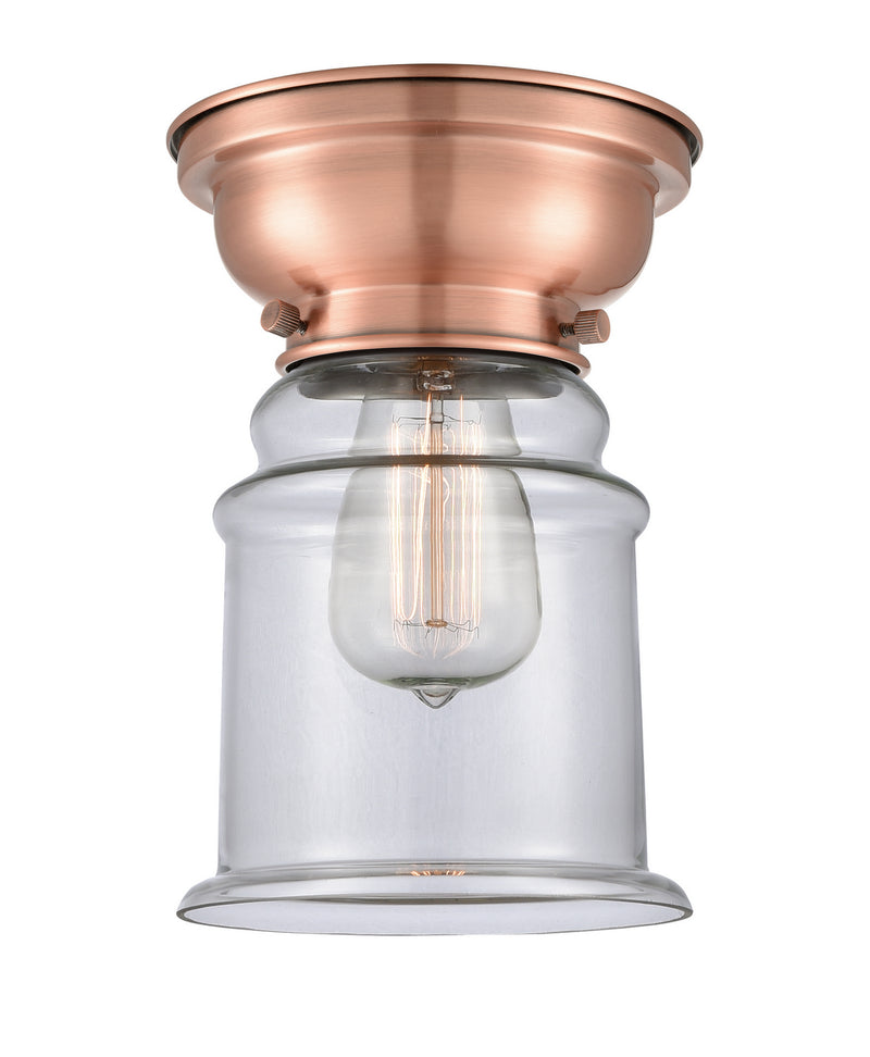Innovations 623-1F-AC-G182 One Light Flush Mount, Antique Copper