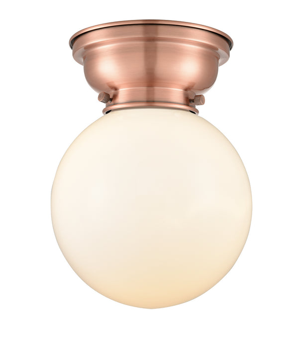 Innovations 623-1F-AC-G201-8-LED LED Flush Mount, Antique Copper