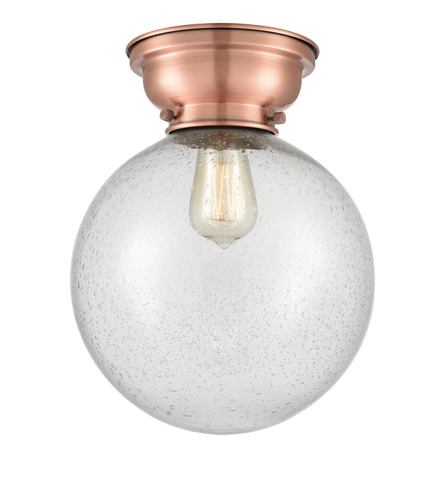 Innovations 623-1F-AC-G204-10 One Light Flush Mount, Antique Copper
