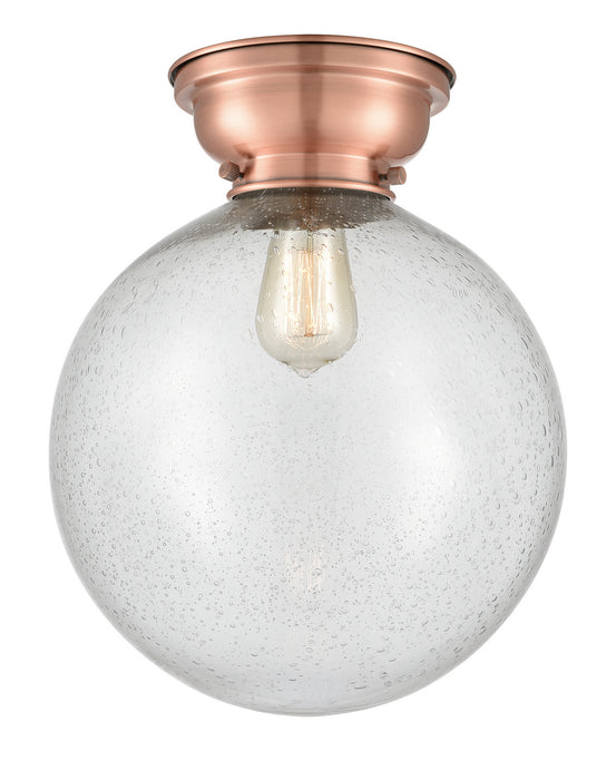 Innovations 623-1F-AC-G204-12 One Light Flush Mount, Antique Copper