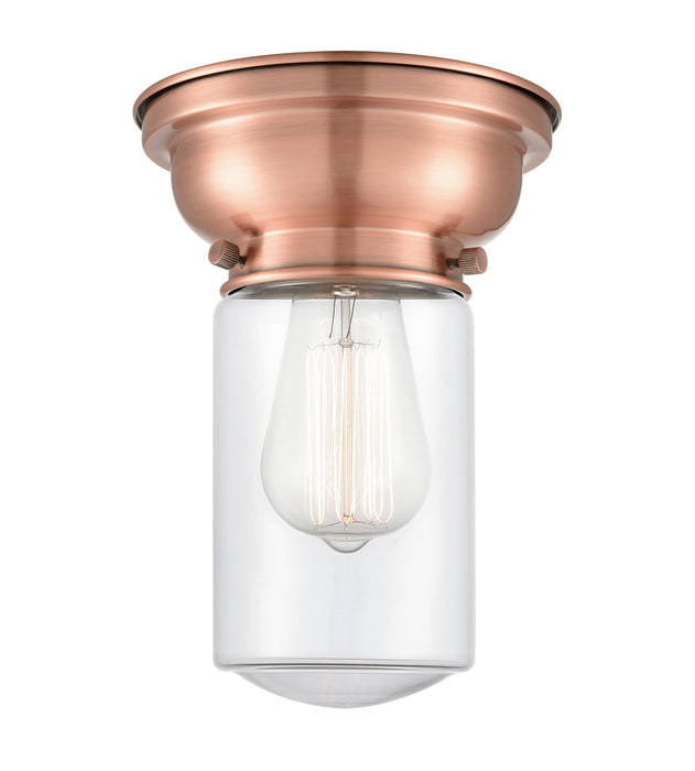 Innovations 623-1F-AC-G312 One Light Flush Mount, Antique Copper