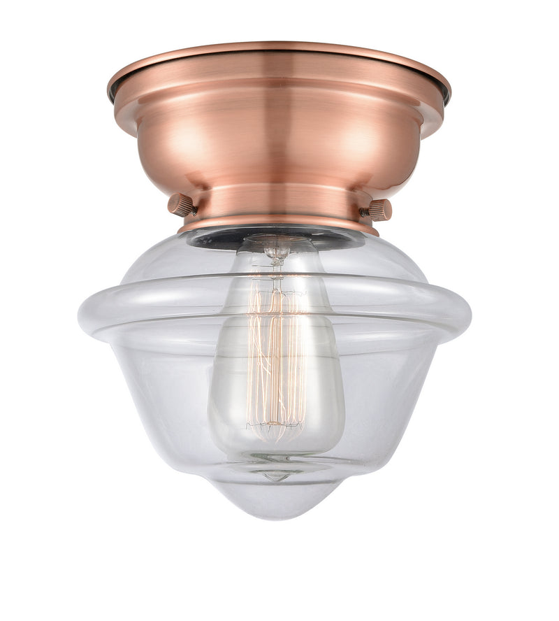 Innovations 623-1F-AC-G532 One Light Flush Mount, Antique Copper