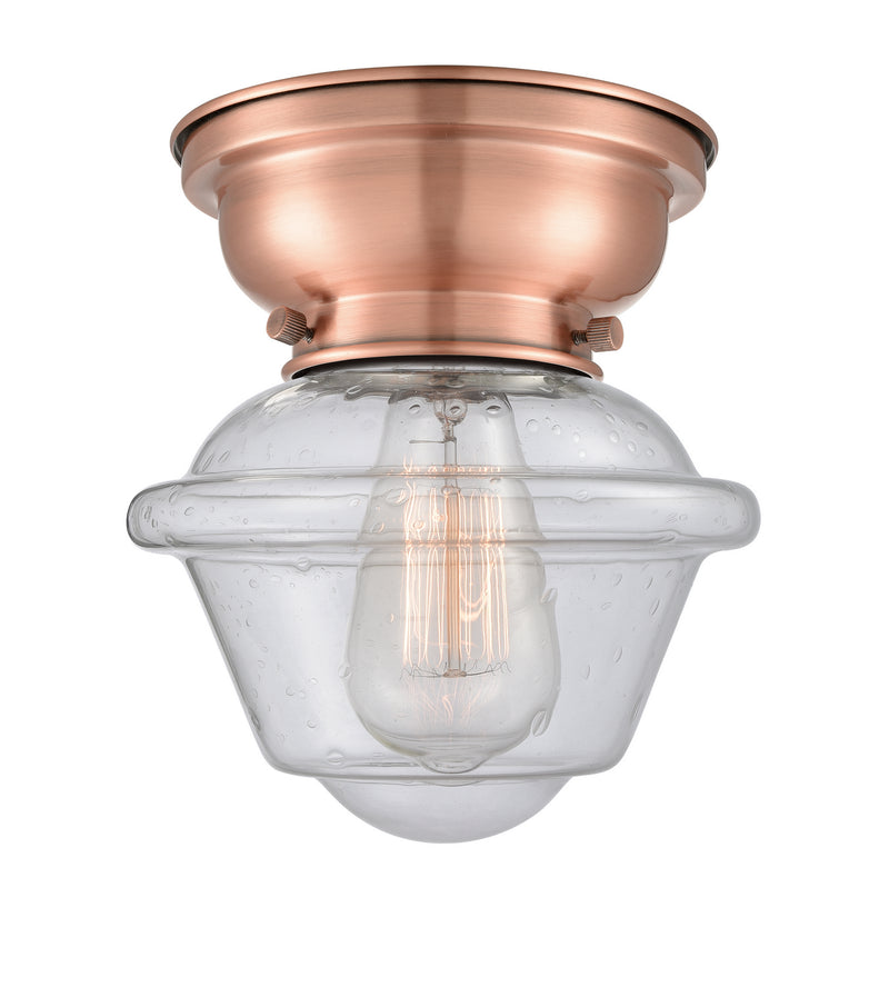 Innovations 623-1F-AC-G534 One Light Flush Mount, Antique Copper