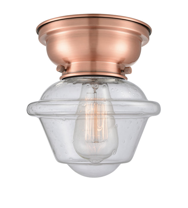 Innovations 623-1F-AC-G534 One Light Flush Mount, Antique Copper