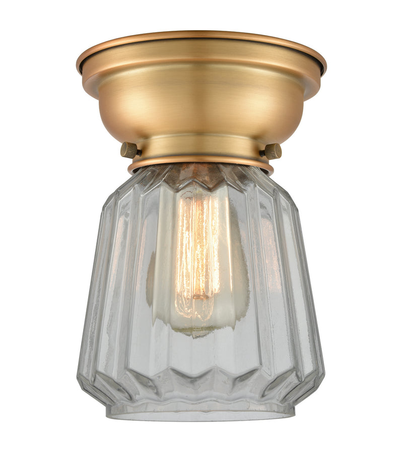 Innovations 623-1F-BB-G142 One Light Flush Mount, Brushed Brass