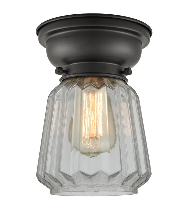 Innovations 623-1F-BK-G142 One Light Flush Mount, Matte Black