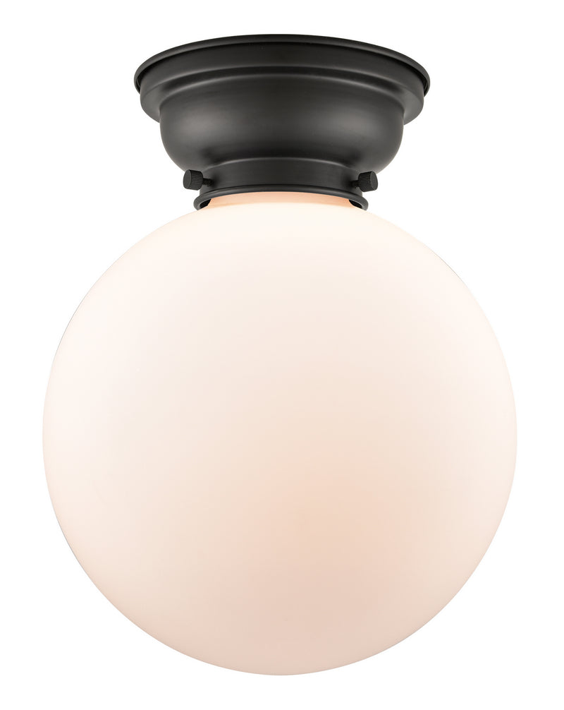 Innovations 623-1F-BK-G201-10 One Light Flush Mount, Matte Black
