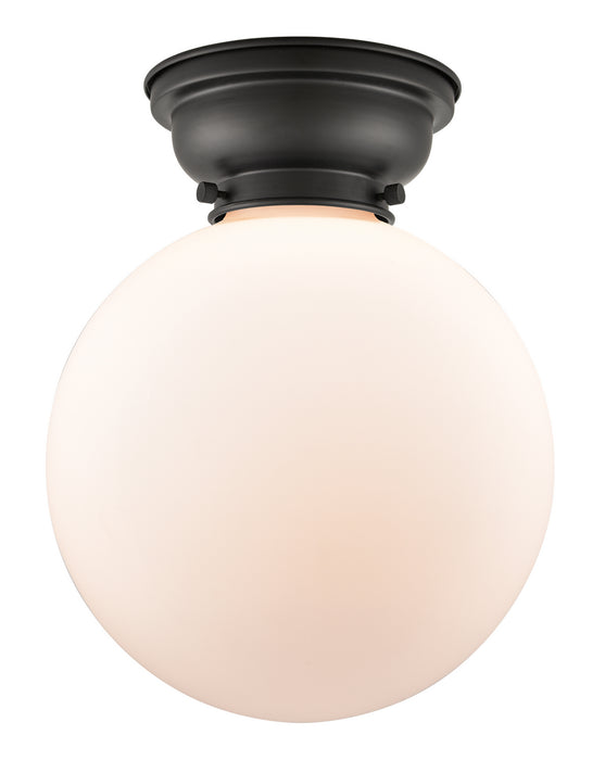 Innovations 623-1F-BK-G201-10 One Light Flush Mount, Matte Black