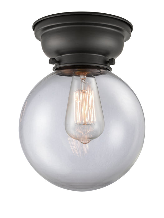 Innovations 623-1F-BK-G202-8 One Light Flush Mount, Matte Black