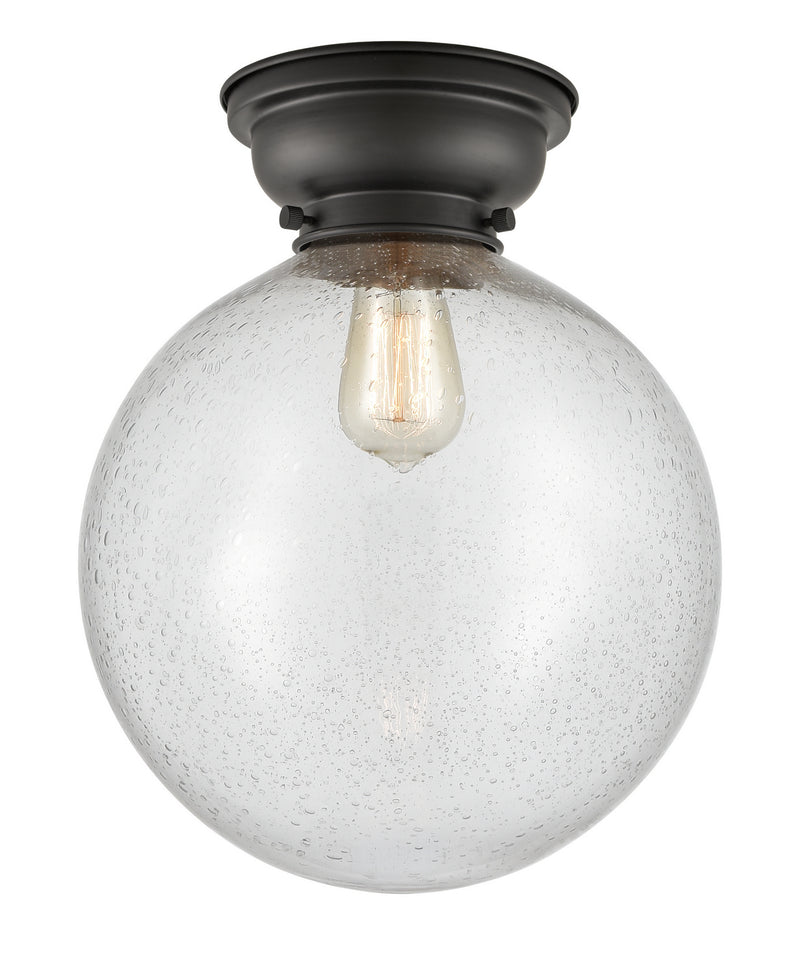 Innovations 623-1F-BK-G204-12 One Light Flush Mount, Matte Black