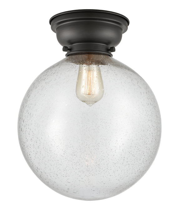 Innovations 623-1F-BK-G204-12 One Light Flush Mount, Matte Black