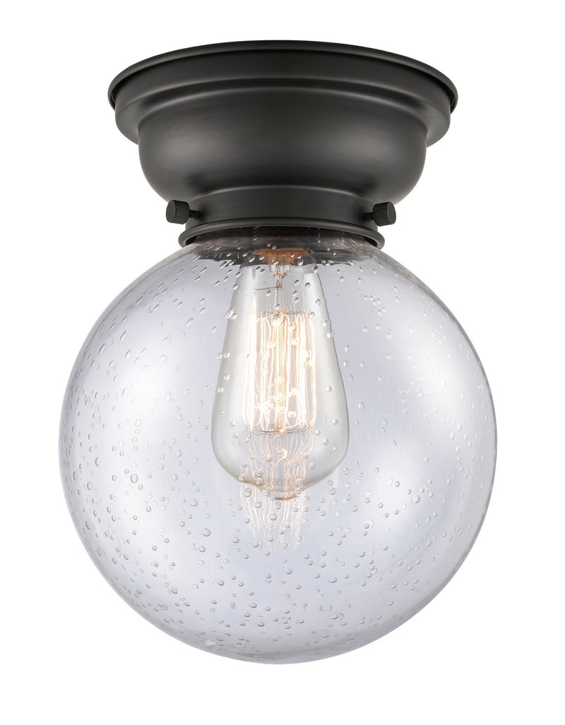 Innovations 623-1F-BK-G204-8 One Light Flush Mount, Matte Black