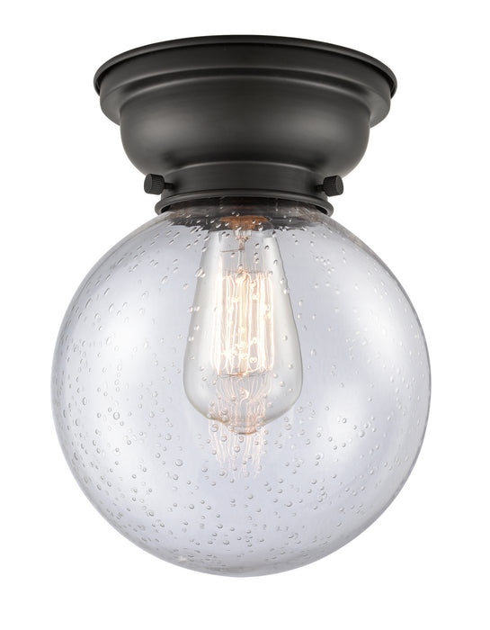 Innovations 623-1F-BK-G204-8 One Light Flush Mount, Matte Black