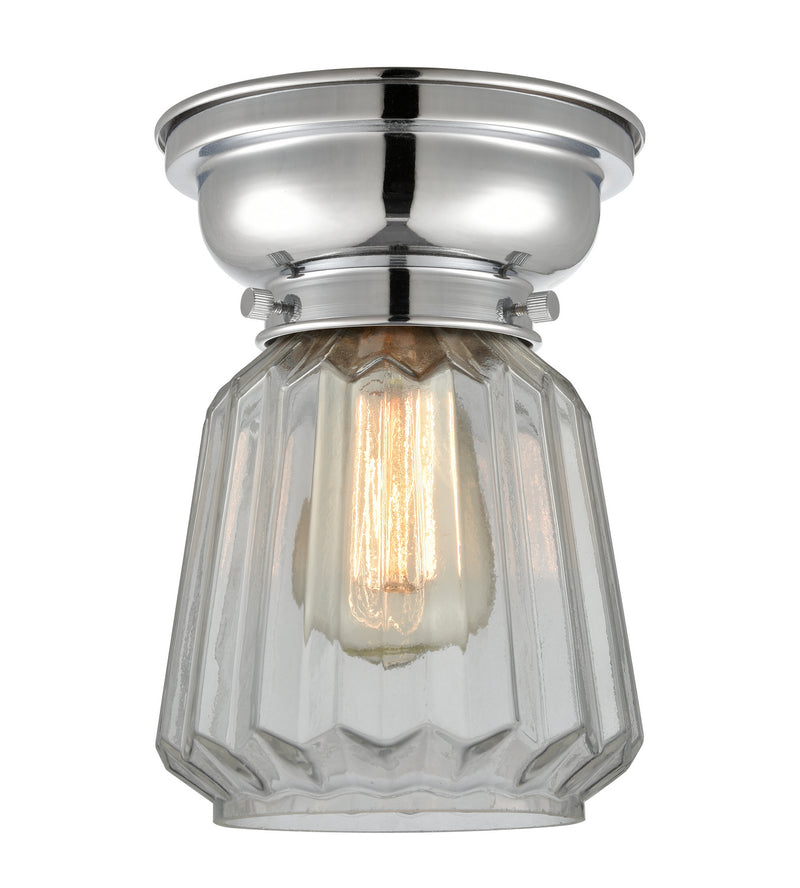 Innovations 623-1F-PC-G142 One Light Flush Mount, Polished Chrome