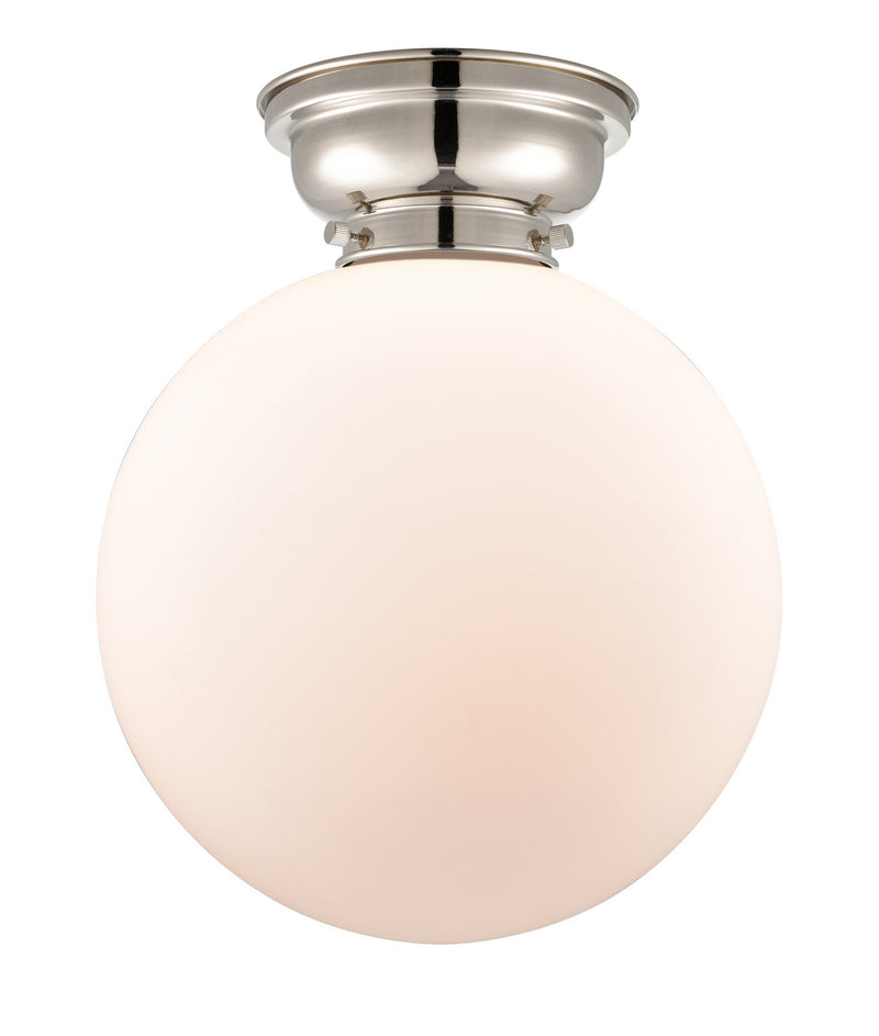 Innovations 623-1F-PN-G201-12 One Light Flush Mount, Polished Nickel