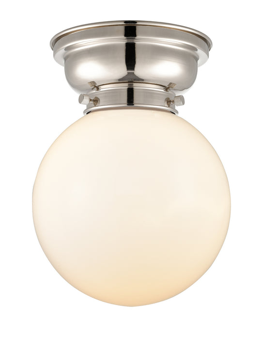 Innovations 623-1F-PN-G201-8 One Light Flush Mount, Polished Nickel