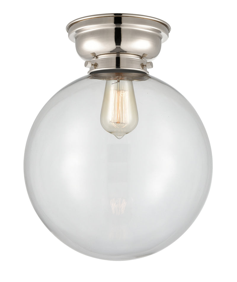 Innovations 623-1F-PN-G202-12 One Light Flush Mount, Polished Nickel
