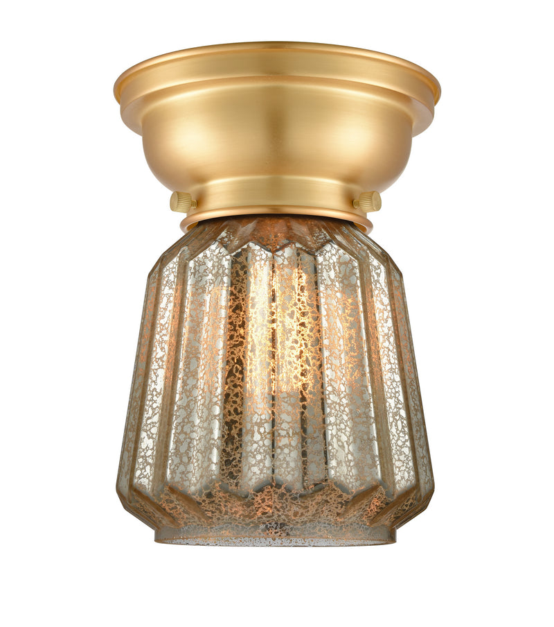 Innovations 623-1F-SG-G146 One Light Flush Mount, Satin Gold