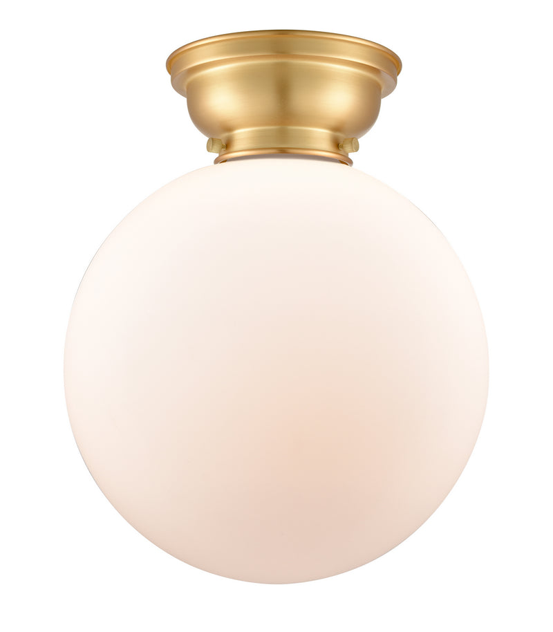 Innovations 623-1F-SG-G201-12 One Light Flush Mount, Satin Gold