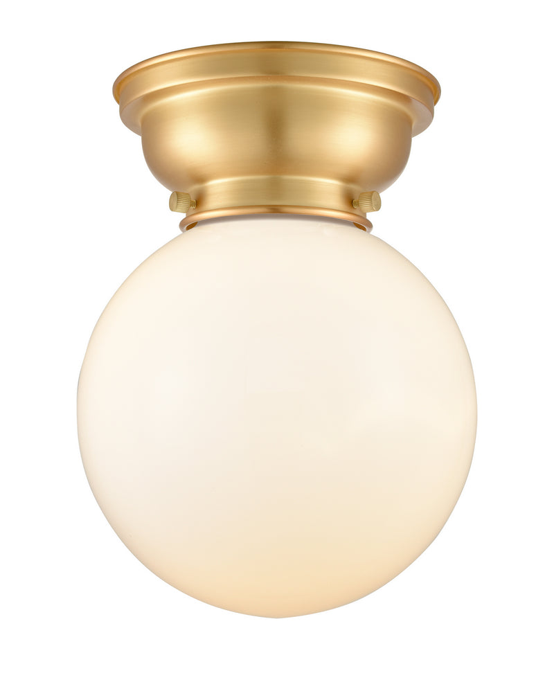 Innovations 623-1F-SG-G201-8 One Light Flush Mount, Satin Gold