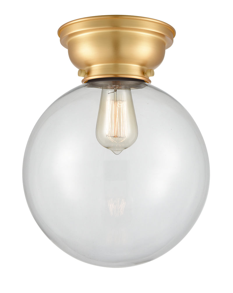 Innovations 623-1F-SG-G202-10 One Light Flush Mount, Satin Gold