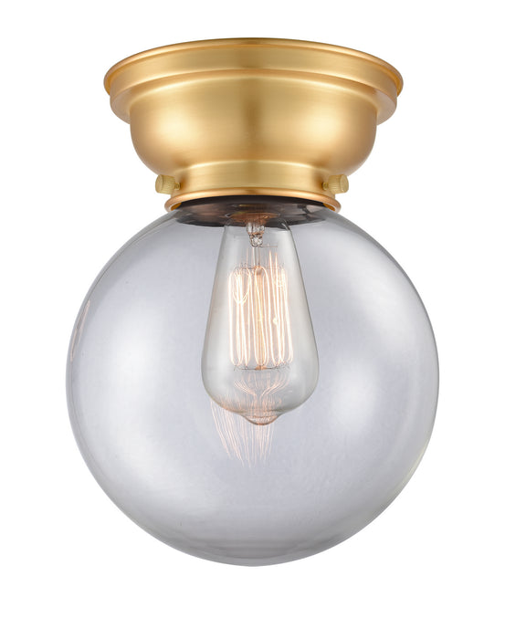 Innovations 623-1F-SG-G202-8 One Light Flush Mount, Satin Gold