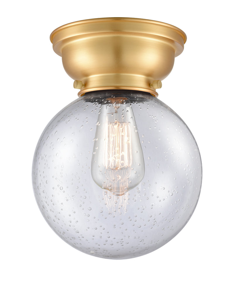Innovations 623-1F-SG-G204-8 One Light Flush Mount, Satin Gold