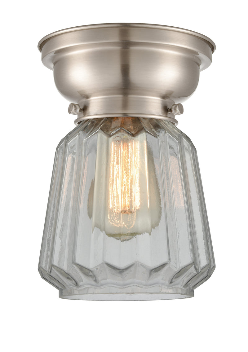 Innovations 623-1F-SN-G142 One Light Flush Mount, Brushed Satin Nickel