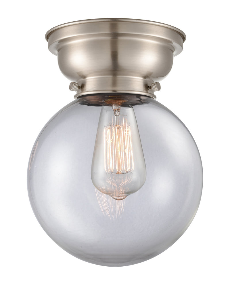 Innovations 623-1F-SN-G202-8 One Light Flush Mount, Brushed Satin Nickel