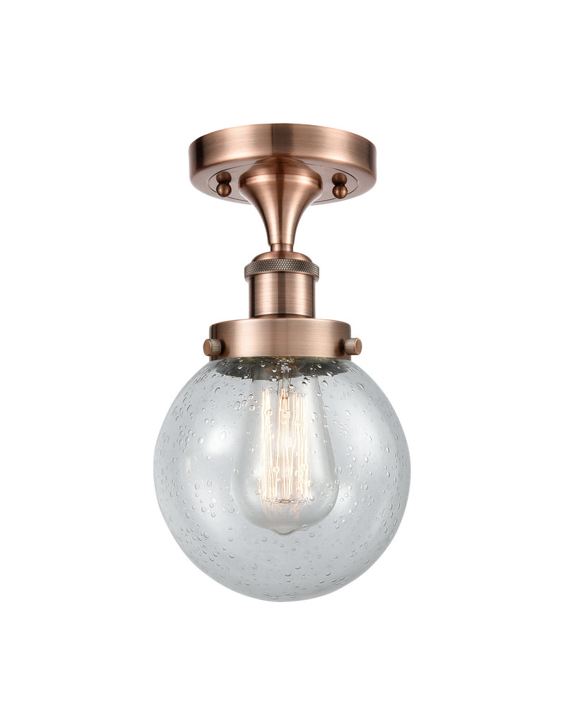 Innovations 916-1C-AC-G204-6-LED LED Semi-Flush Mount, Antique Copper