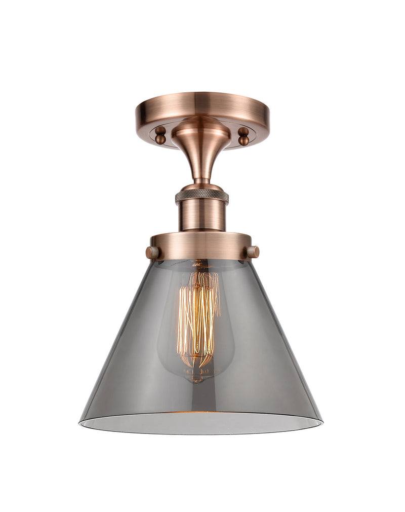 Innovations 916-1C-AC-G43 One Light Semi-Flush Mount, Antique Copper
