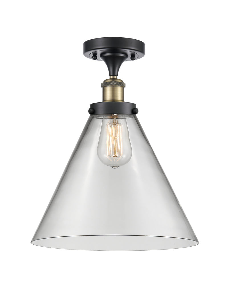 Innovations 916-1C-BAB-G42-L One Light Semi-Flush Mount, Black Antique Brass