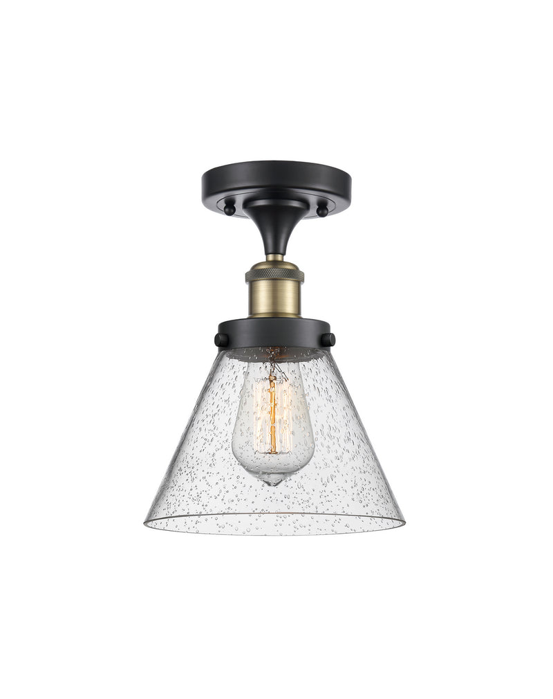 Innovations 916-1C-BAB-G44 One Light Semi-Flush Mount, Black Antique Brass