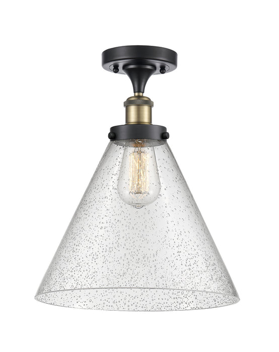 Innovations 916-1C-BAB-G44-L One Light Semi-Flush Mount, Black Antique Brass