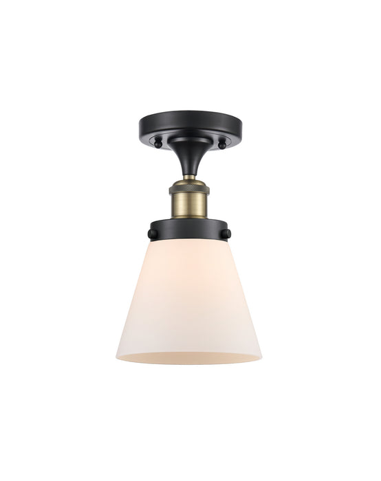 Innovations 916-1C-BAB-G61 One Light Semi-Flush Mount, Black Antique Brass