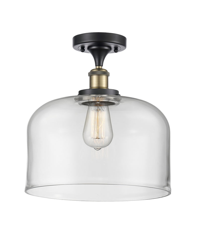 Innovations 916-1C-BAB-G72-L One Light Semi-Flush Mount, Black Antique Brass