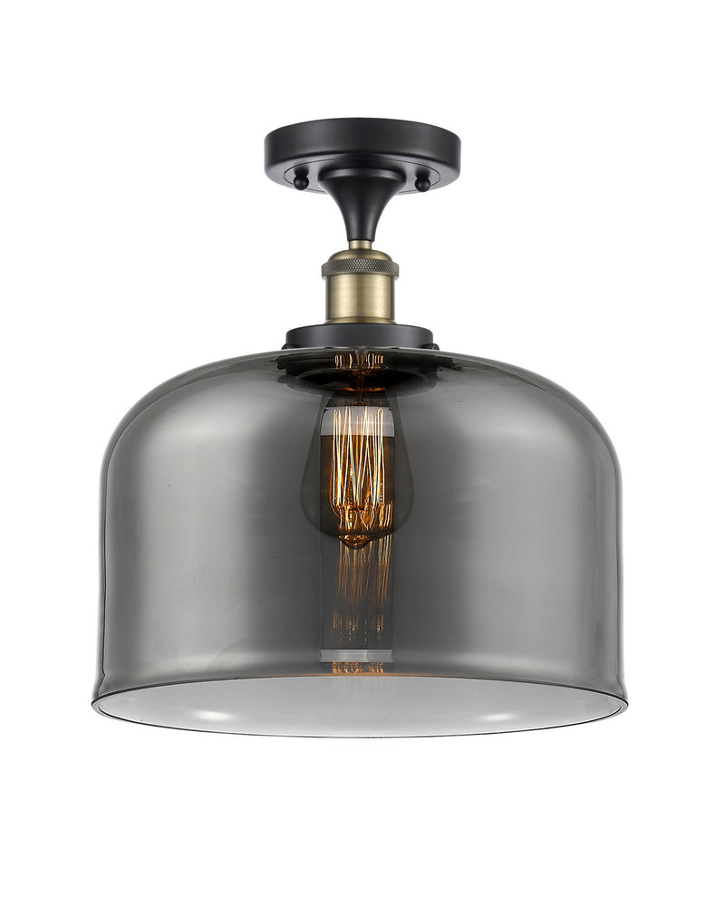 Innovations 916-1C-BAB-G73-L One Light Semi-Flush Mount, Black Antique Brass