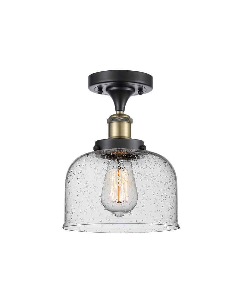 Innovations 916-1C-BAB-G74 One Light Semi-Flush Mount, Black Antique Brass