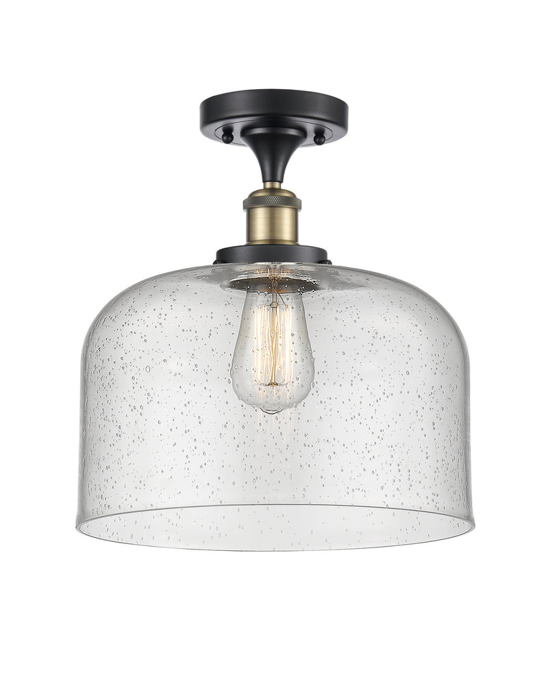 Innovations 916-1C-BAB-G74-L-LED LED Semi-Flush Mount, Black Antique Brass