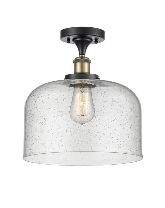 Innovations 916-1C-BAB-G74-L-LED LED Semi-Flush Mount, Black Antique Brass
