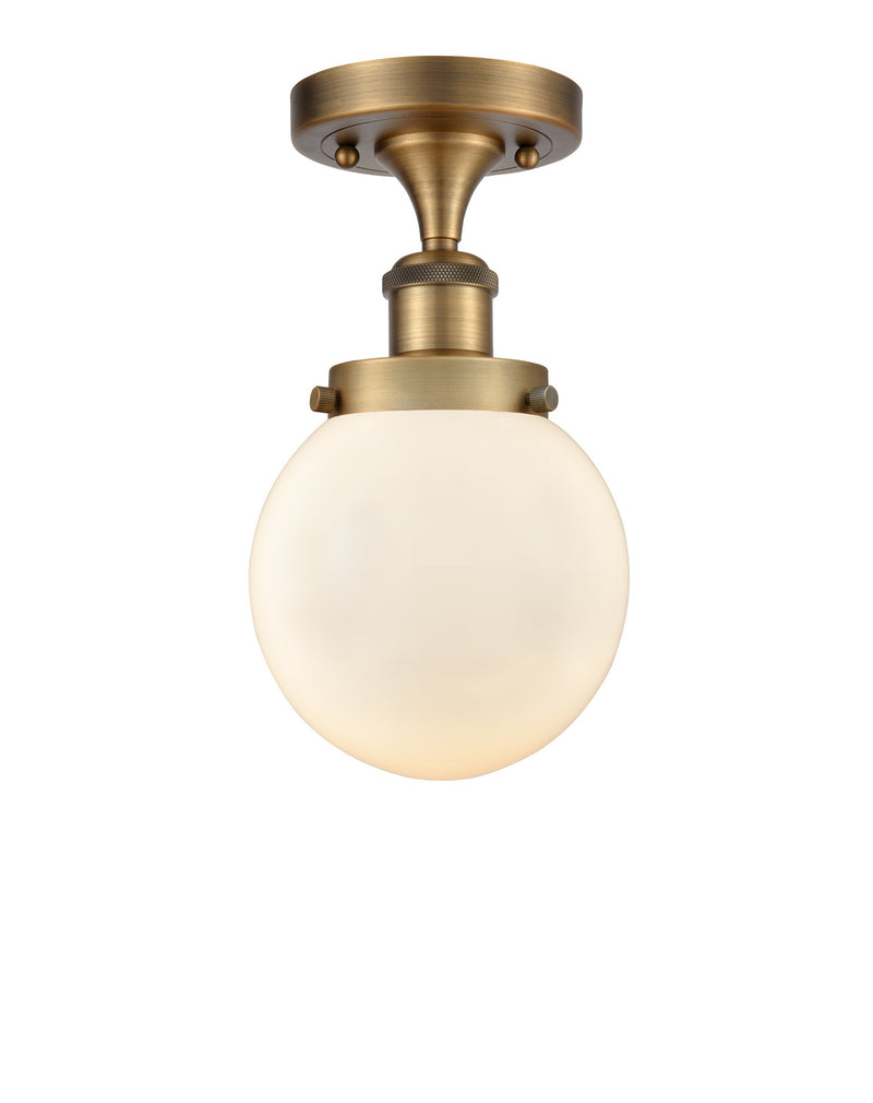 Innovations 916-1C-BB-G201-6 One Light Semi-Flush Mount, Brushed Brass