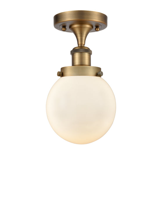 Innovations 916-1C-BB-G201-6-LED LED Semi-Flush Mount, Brushed Brass