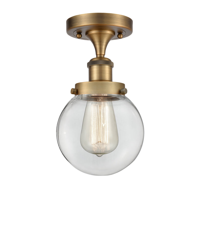Innovations 916-1C-BB-G202-6-LED LED Semi-Flush Mount, Brushed Brass