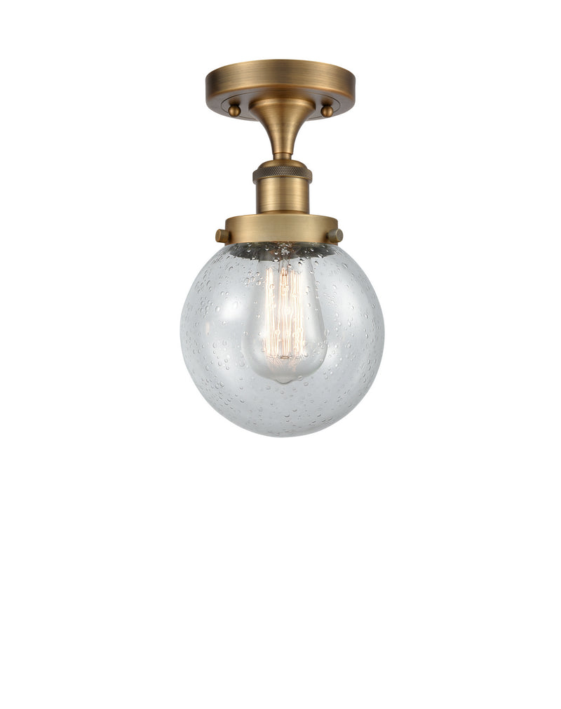 Innovations 916-1C-BB-G204-6-LED LED Semi-Flush Mount, Brushed Brass
