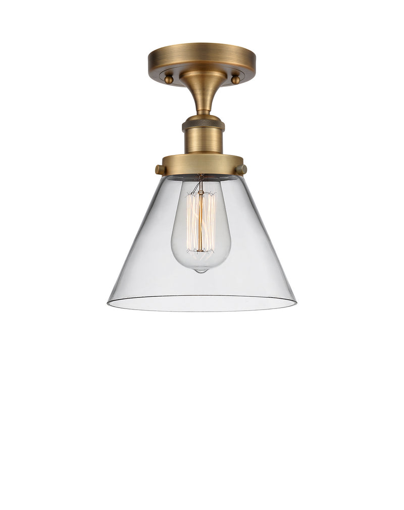 Innovations 916-1C-BB-G42 One Light Semi-Flush Mount, Brushed Brass