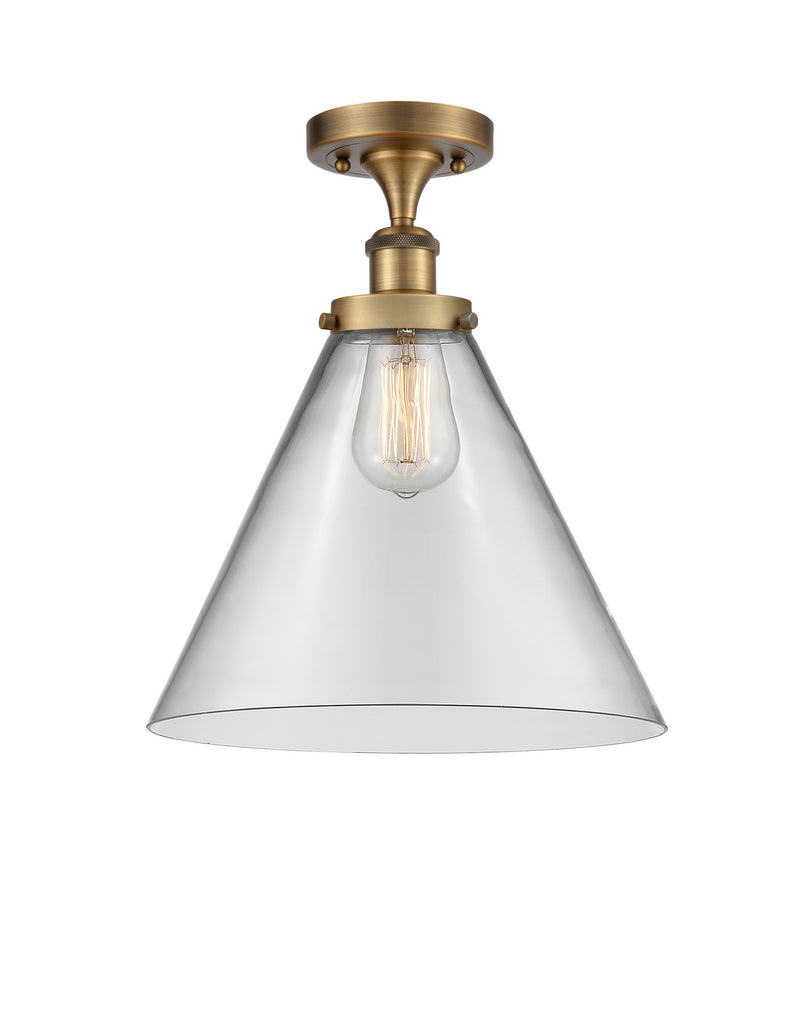 Innovations 916-1C-BB-G42-L-LED LED Semi-Flush Mount, Brushed Brass