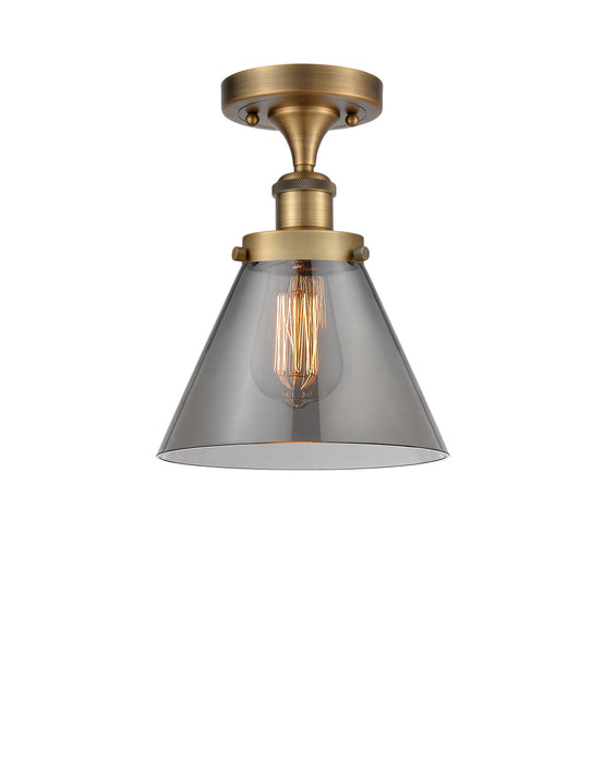 Innovations 916-1C-BB-G43 One Light Semi-Flush Mount, Brushed Brass