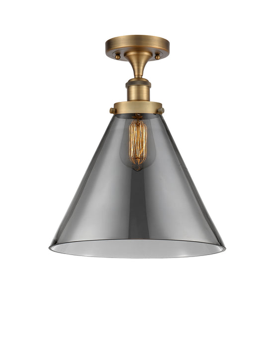 Innovations 916-1C-BB-G43-L One Light Semi-Flush Mount, Brushed Brass